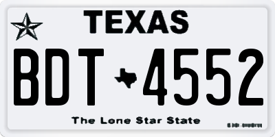TX license plate BDT4552
