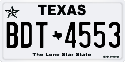 TX license plate BDT4553