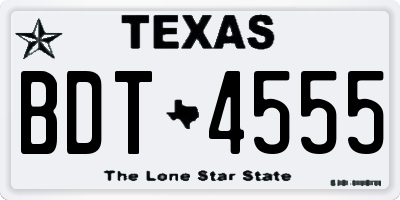 TX license plate BDT4555