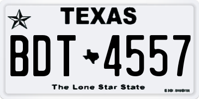 TX license plate BDT4557