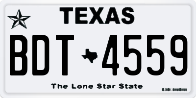 TX license plate BDT4559