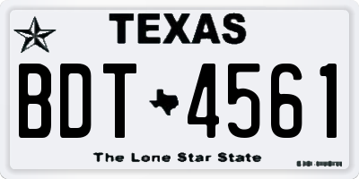 TX license plate BDT4561