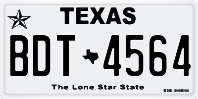 TX license plate BDT4564
