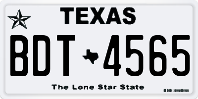 TX license plate BDT4565
