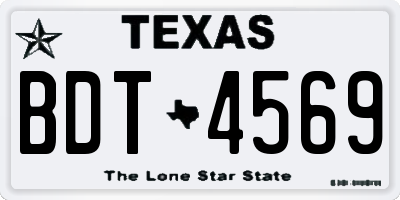 TX license plate BDT4569