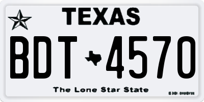 TX license plate BDT4570