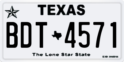 TX license plate BDT4571