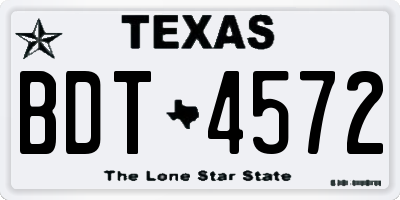 TX license plate BDT4572