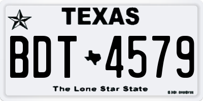 TX license plate BDT4579