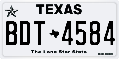 TX license plate BDT4584