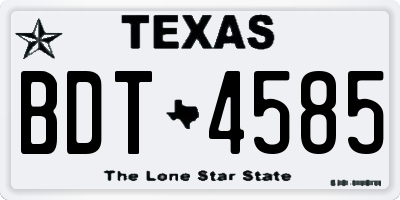 TX license plate BDT4585