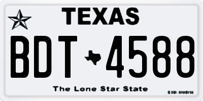 TX license plate BDT4588