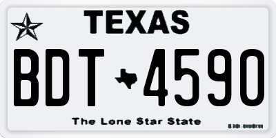 TX license plate BDT4590