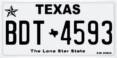 TX license plate BDT4593
