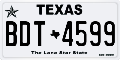 TX license plate BDT4599