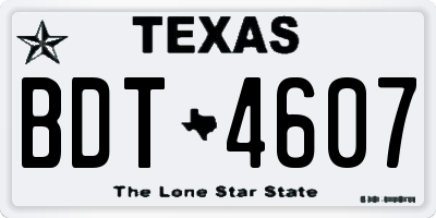 TX license plate BDT4607