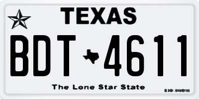 TX license plate BDT4611