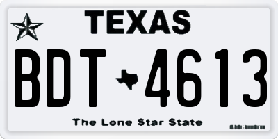 TX license plate BDT4613