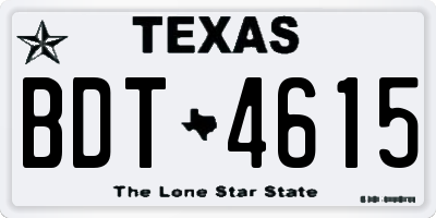 TX license plate BDT4615