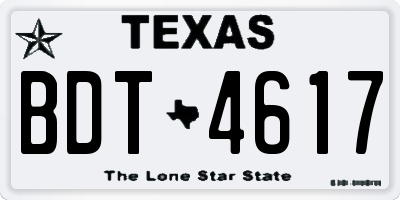 TX license plate BDT4617