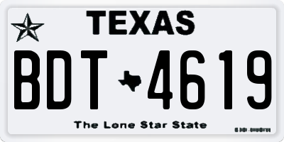 TX license plate BDT4619