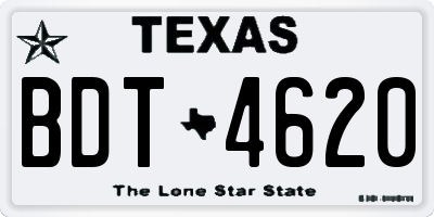 TX license plate BDT4620