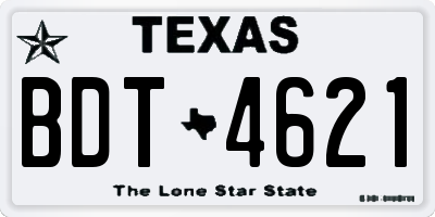 TX license plate BDT4621