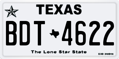 TX license plate BDT4622
