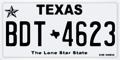 TX license plate BDT4623