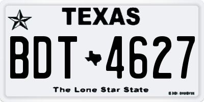 TX license plate BDT4627