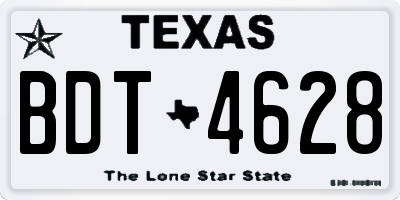 TX license plate BDT4628