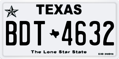 TX license plate BDT4632