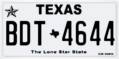 TX license plate BDT4644