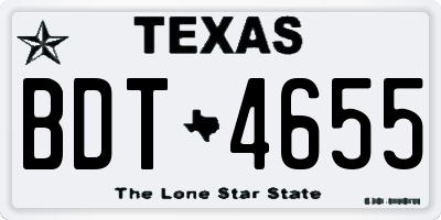 TX license plate BDT4655