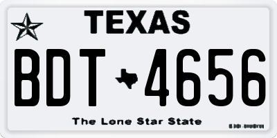 TX license plate BDT4656