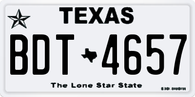 TX license plate BDT4657