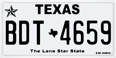 TX license plate BDT4659