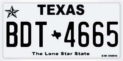 TX license plate BDT4665