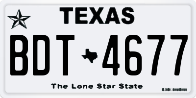 TX license plate BDT4677