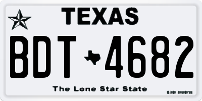 TX license plate BDT4682