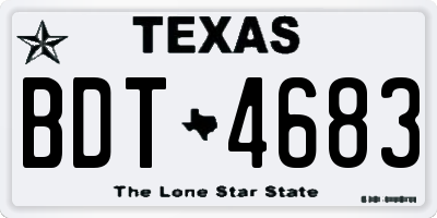 TX license plate BDT4683