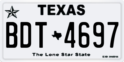 TX license plate BDT4697