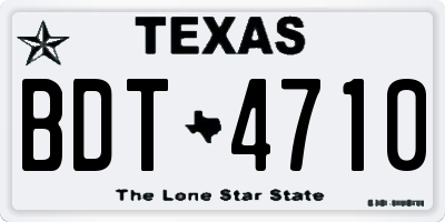 TX license plate BDT4710