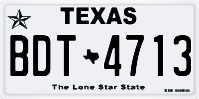 TX license plate BDT4713