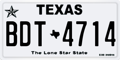TX license plate BDT4714
