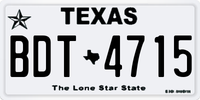TX license plate BDT4715