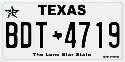 TX license plate BDT4719