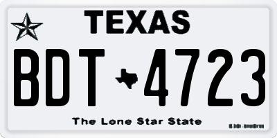 TX license plate BDT4723