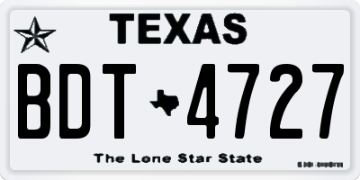 TX license plate BDT4727