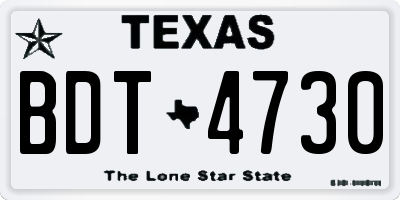 TX license plate BDT4730